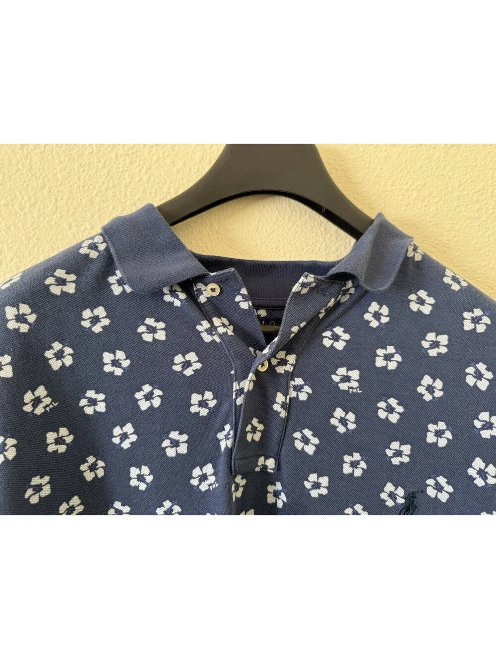 Polo Ralph Lauren Men's Aloha Hawaiian Print Polo Shirt Hibiscus 2XLT Light Navy